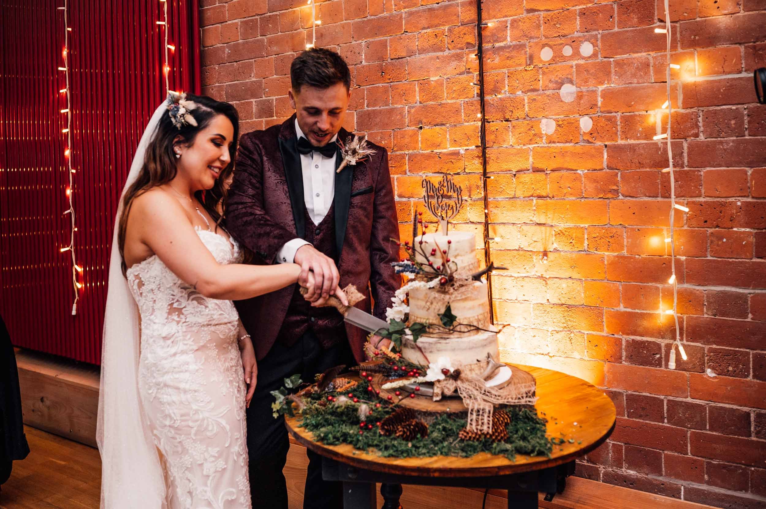 cutting the cake