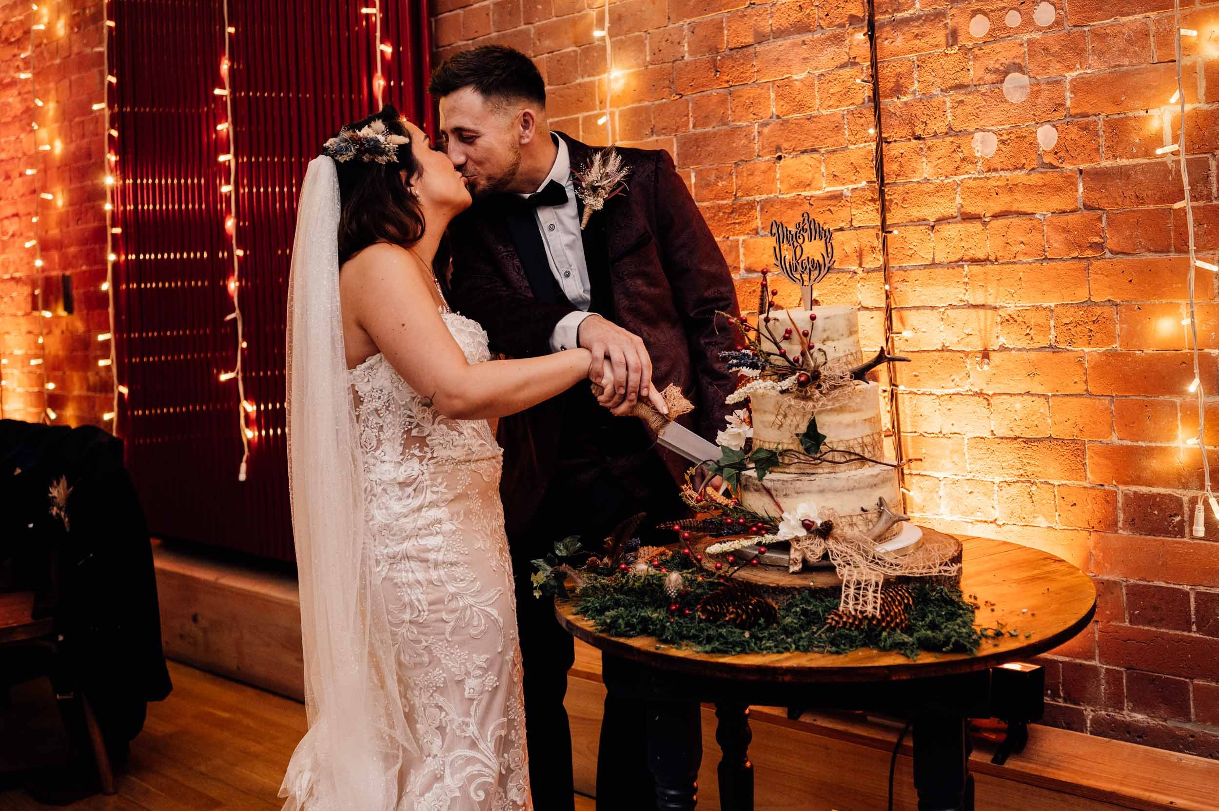 cutting the cake