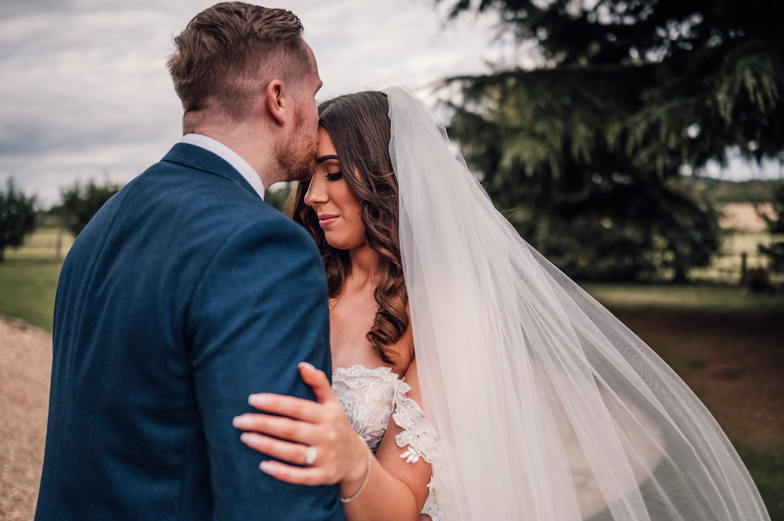 bride and groom at Swancar Farm wedding