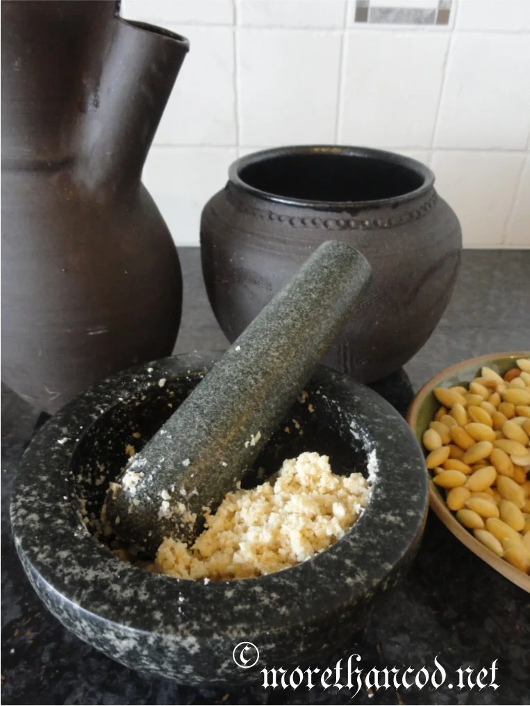 Pounding Almonds for Almond Milk
