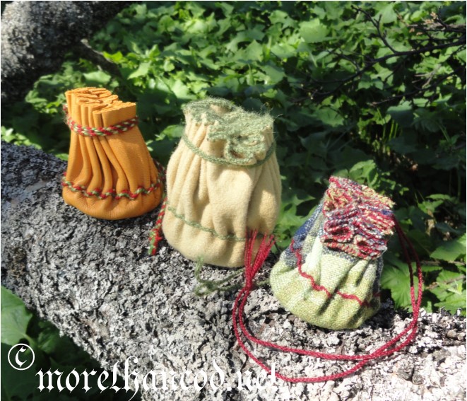 Three prototypes in leather (left) and cloth (center and right)