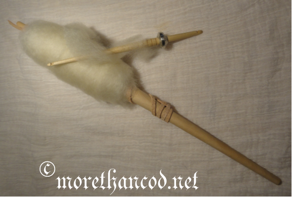 Prepared fiber on the distaff
