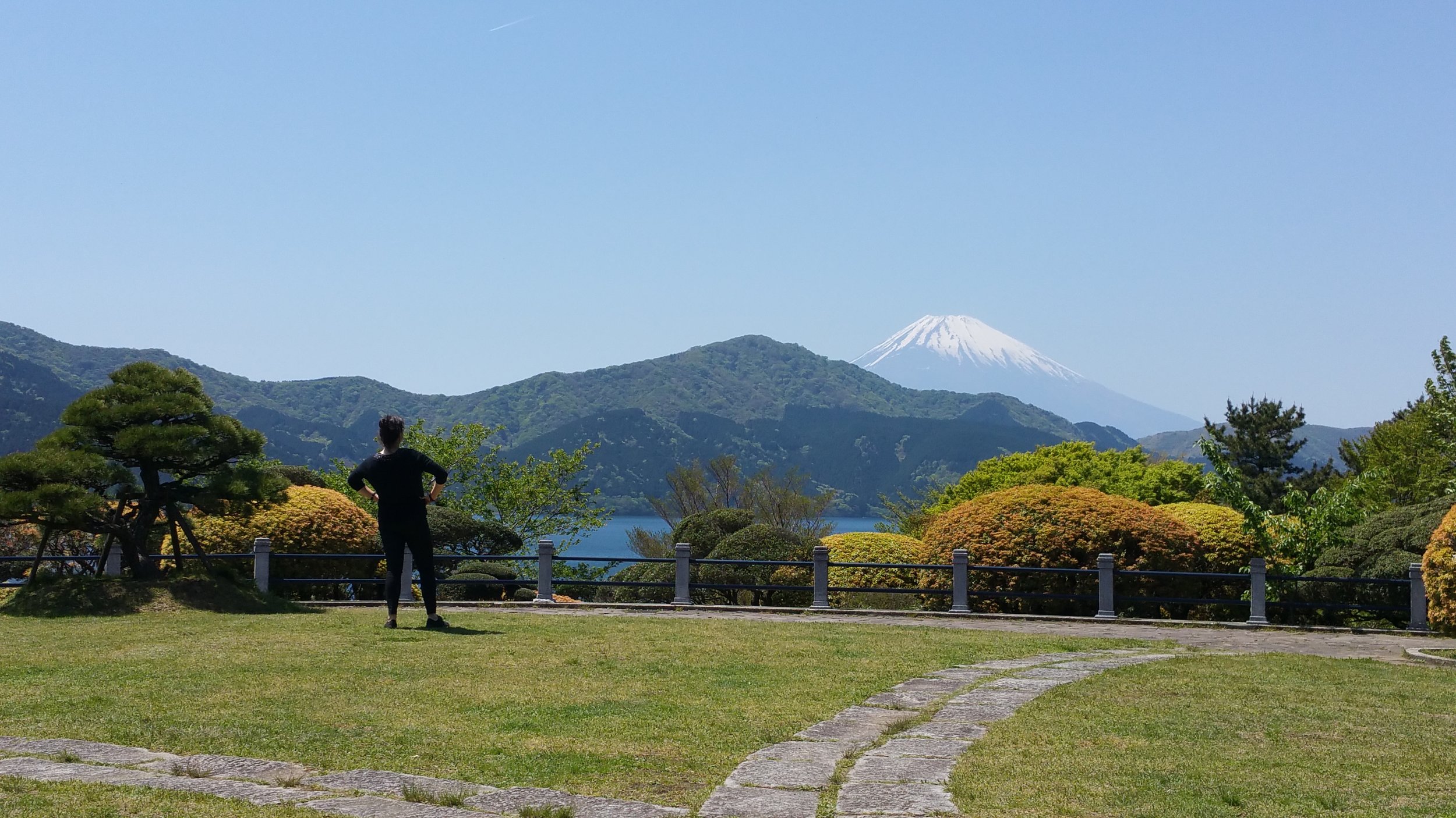 Viewing Mount Fuji from Hakone, May 2016, and vaguely fantasizing about climbing it; little did I think I would do so just three months later.
