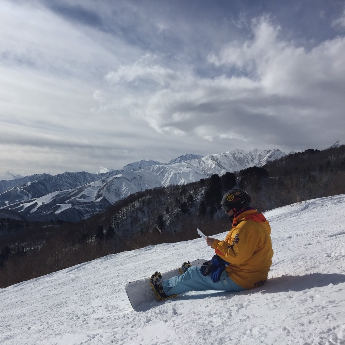 The snow is on the mountains.