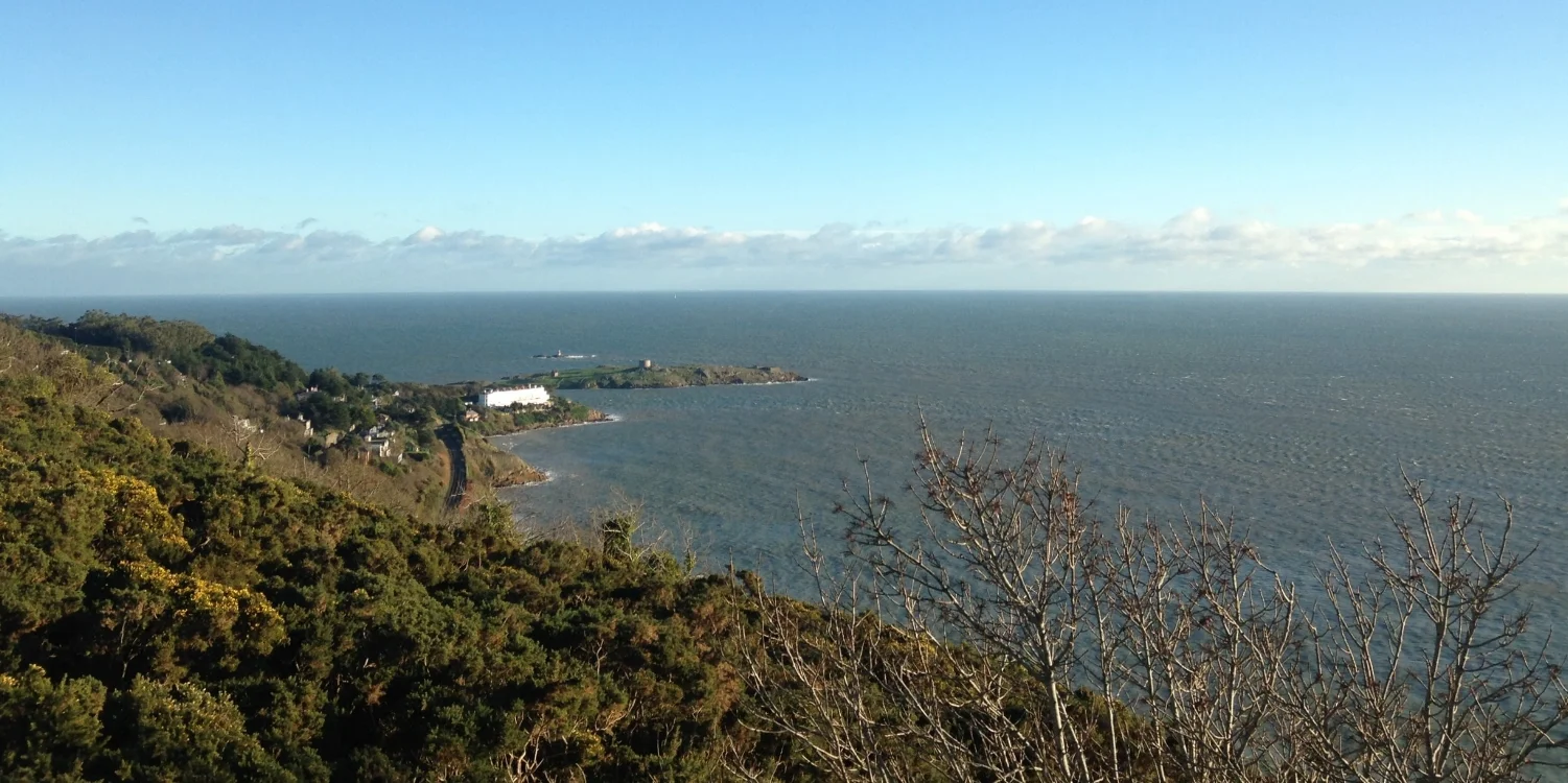 Dalkey Island, as seen from Killiney Hill, above the Vico Road in south county Dublin.&nbsp;