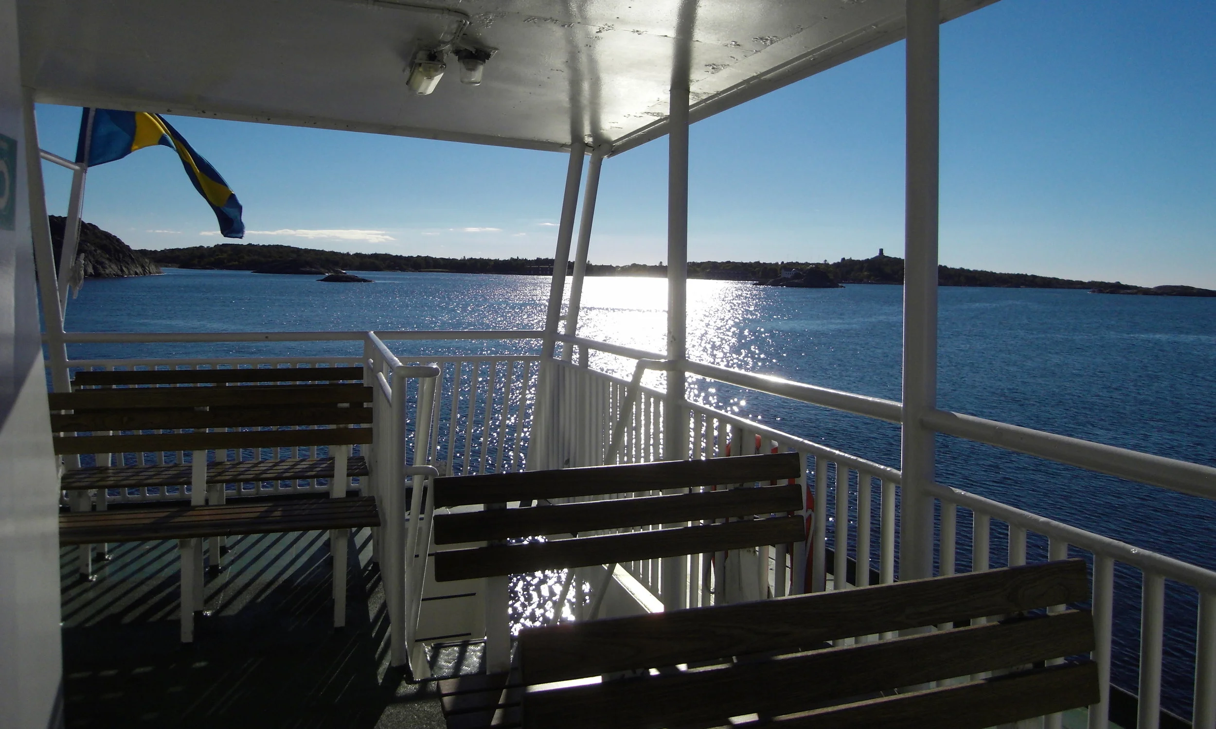 Of course, the tourists are the only ones braving the breeze out on deck, but that was okay with this tourist; on one of many ferries out of Saltholmen.