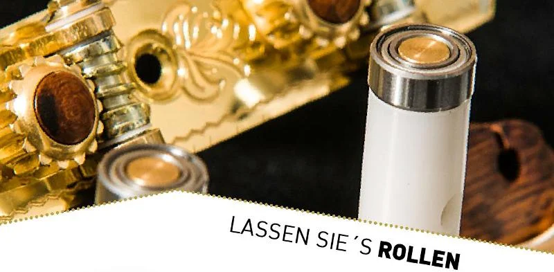 Rubner now offers a Super Low Friction roller bearing design, called "Rubner Roll" This advanced roller end bearing design allows for free movement of the service roller. Rubner Roll Rollers eliminate any possible binding of the roller as you tune your guitar, providing a super smooth tuning experience. The trouble free end bearings are available on all models and are priced lower than other high quality premium machines available today. Combined with the Moldflon PTFE Anti-friction disks between the gears, Rubner now offers the most affordable premium machine available!
