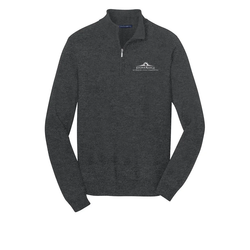 StoneRidge Quarter Zip Sweater with Embroidery