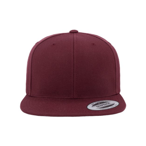 Flat brim snapback hat