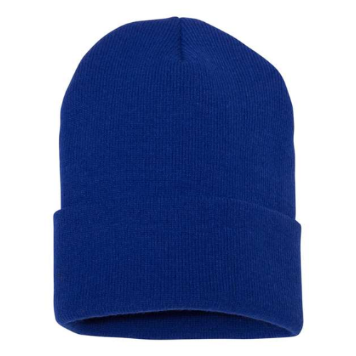 A classic cuffed, dense, knit beanie