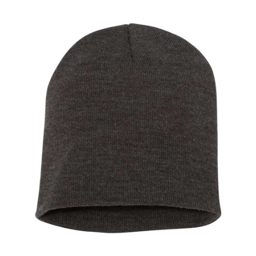 Dark grey classic 8" beanie knit