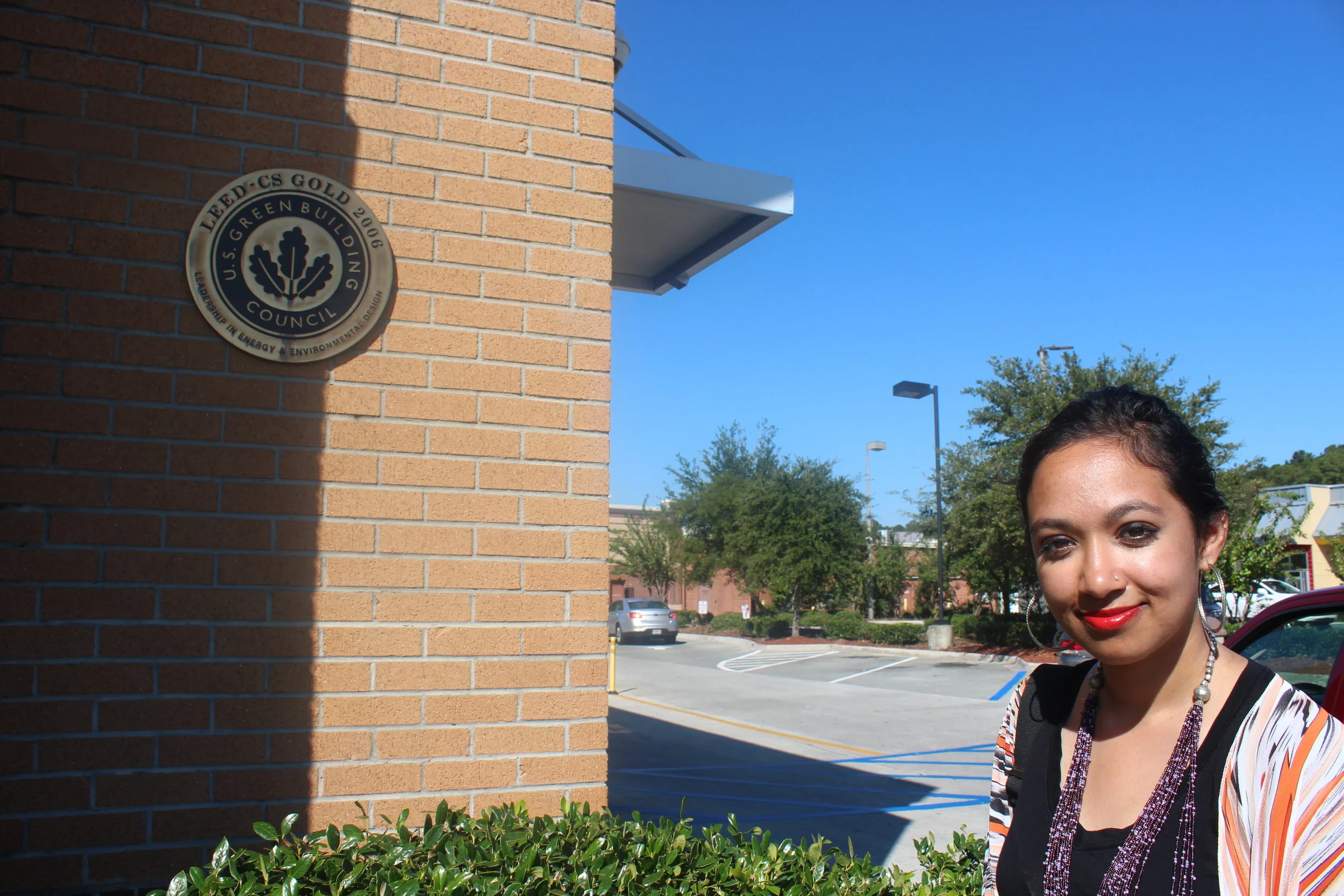 LEED Plaque proudly mounted on McDonald's' facade behind me!