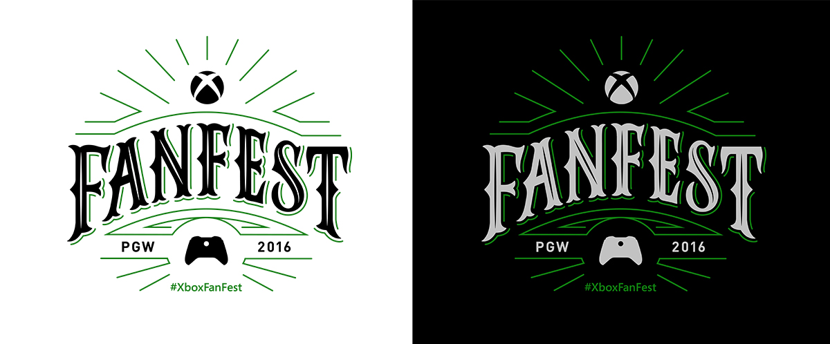 Final logo color executions used internationally across several Xbox Fanfest events and their accompanying collateral