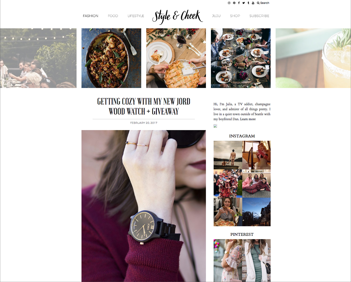 Blog homepage