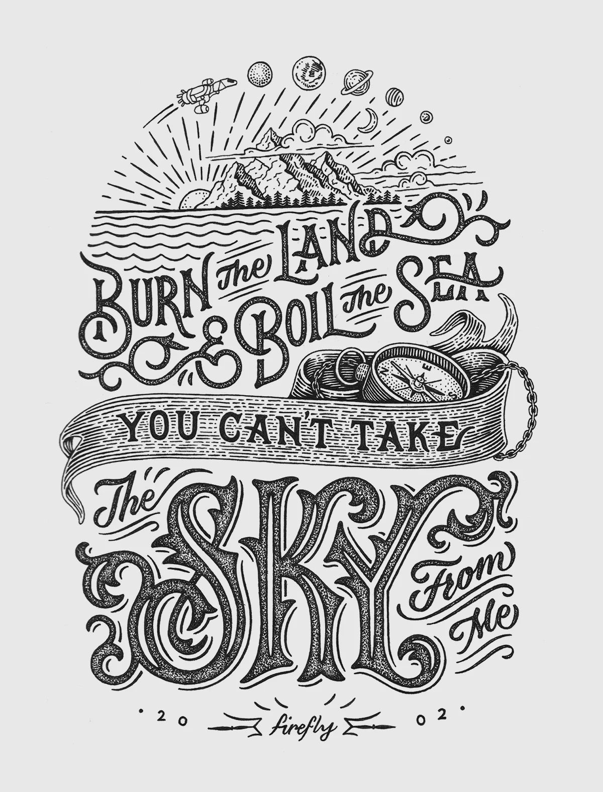 Inked design concept by hand