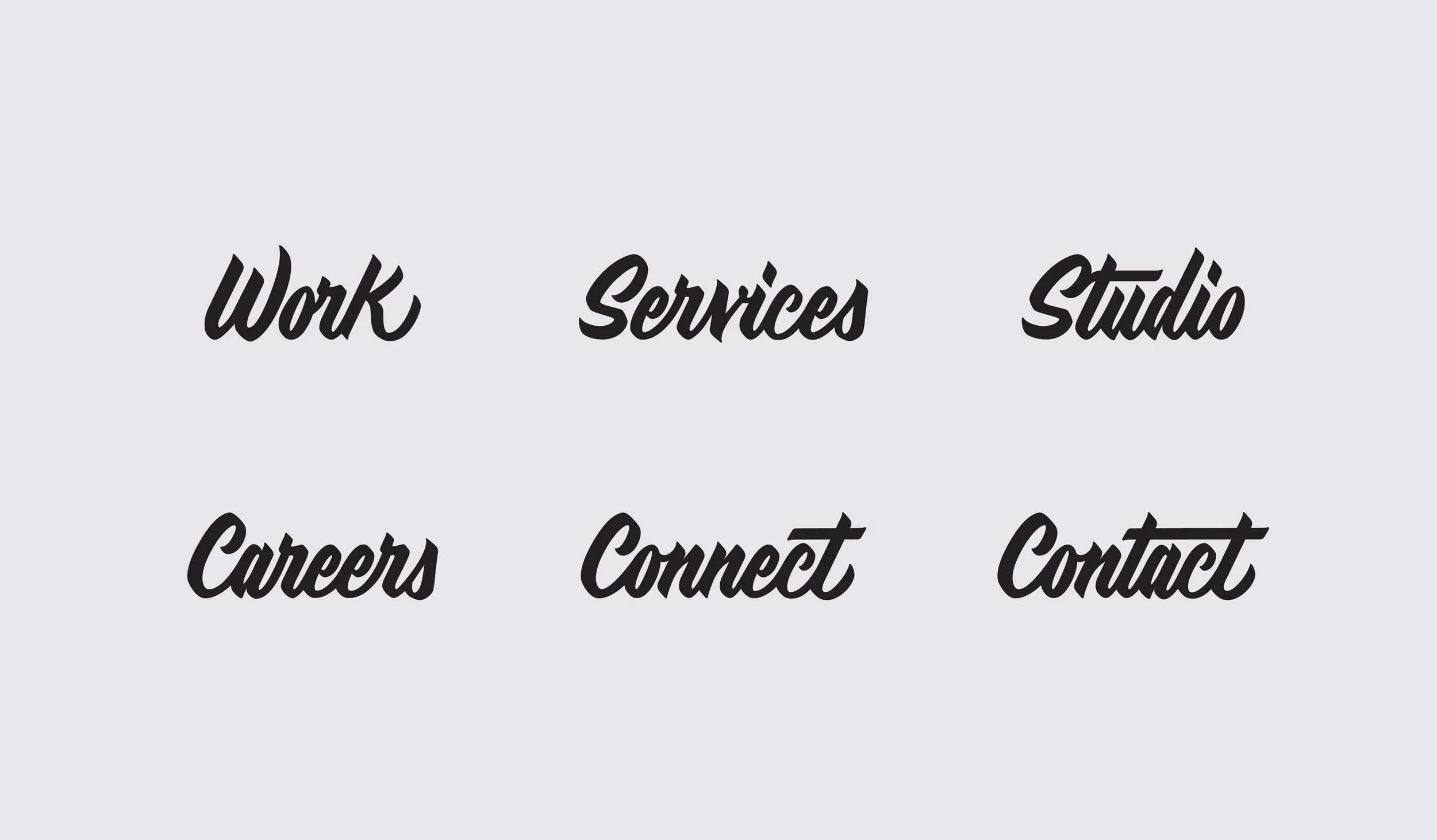 Secondary page title lettering