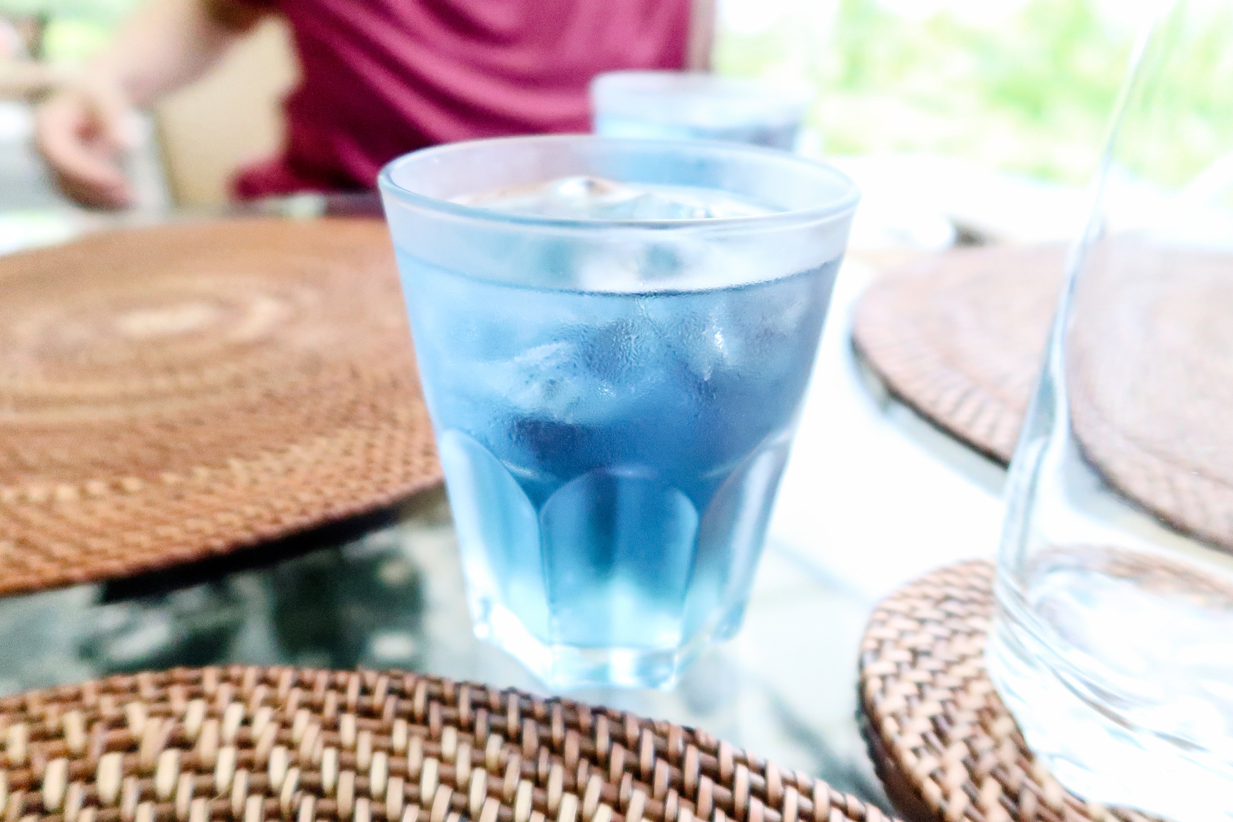 Blue flower iced tea