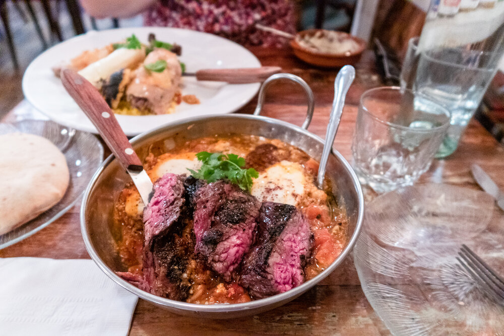 Shakshuka with skirt steak