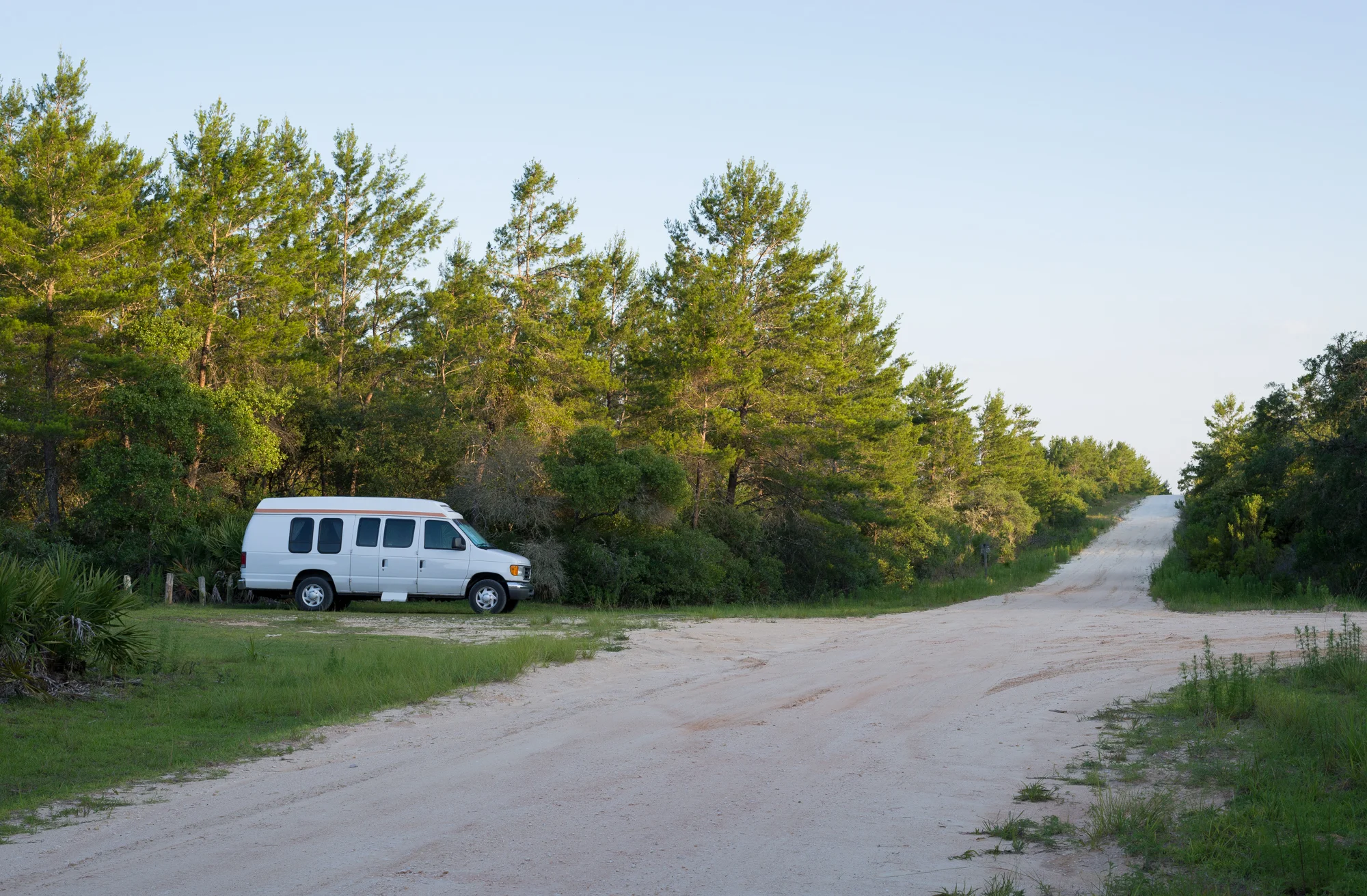 Howl parked at the Fire Trail on Forest Road 33 after arriving at the Juniper Prairie Wilderness Friday evening