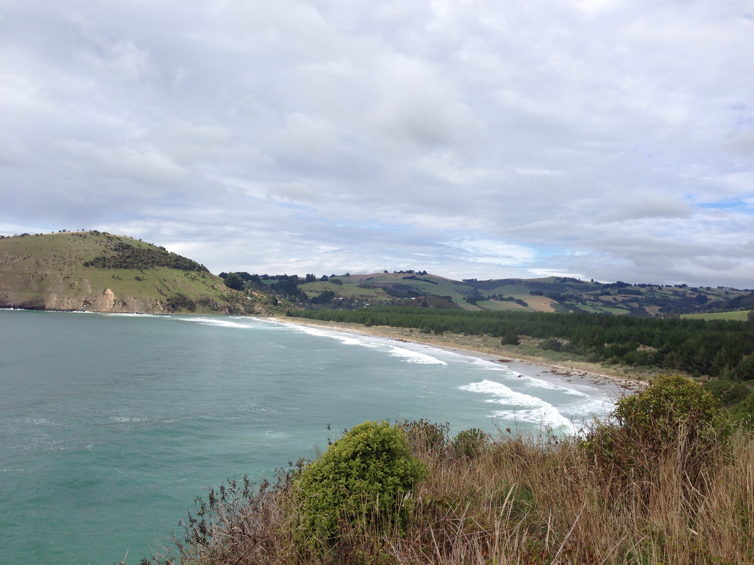 Purakaunui beach and Purakaunui hamlet .