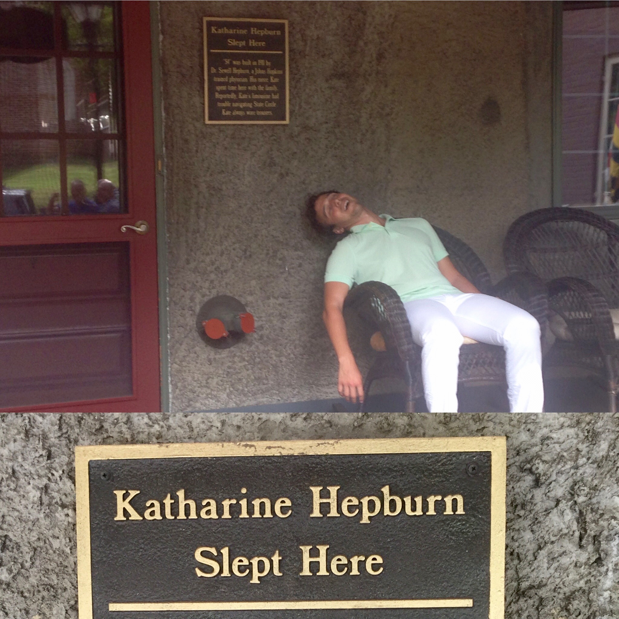 Matthew Patrick Morris sleeping where Katharine Hepburn slept