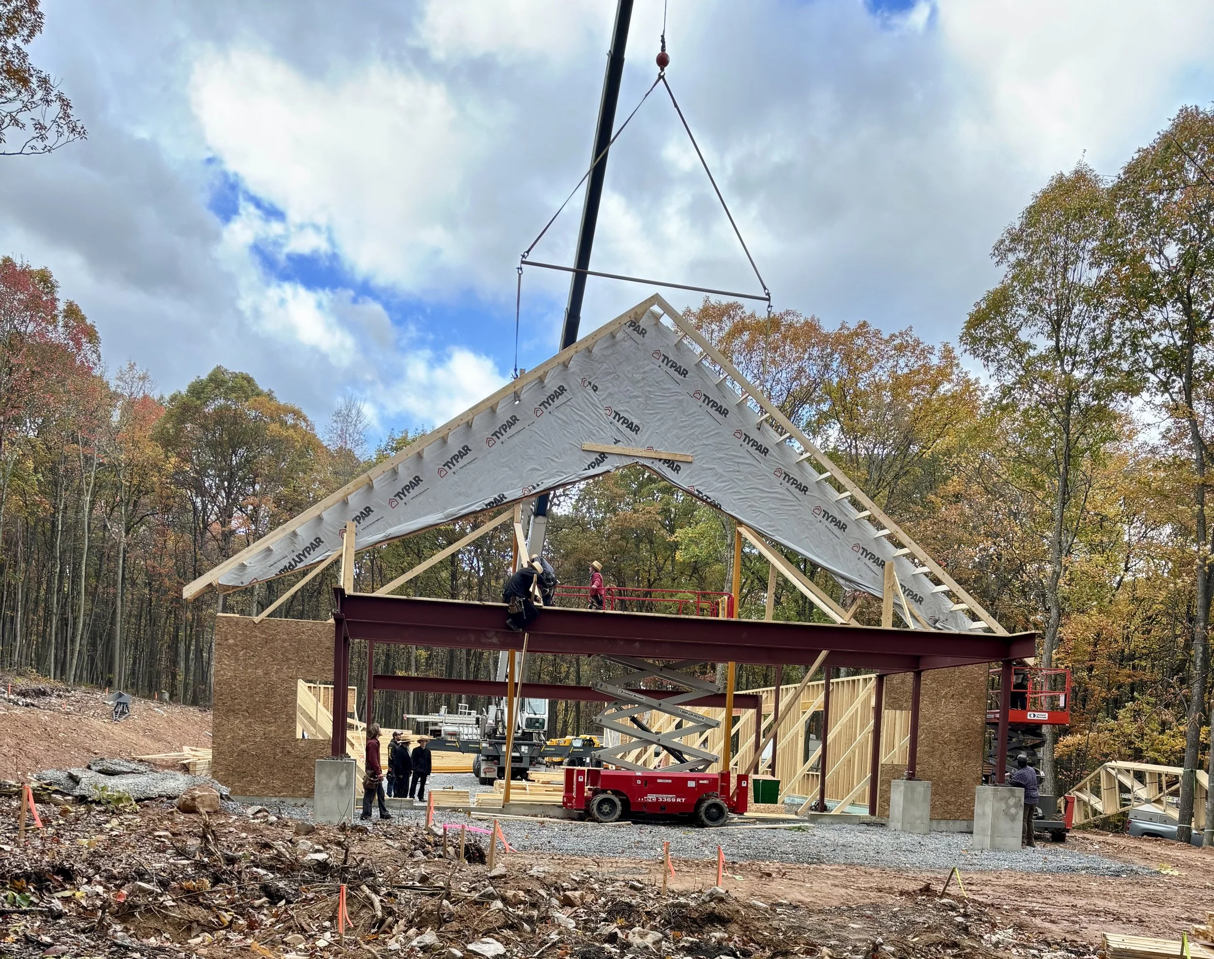 Oct. 20 - Trusses being installed