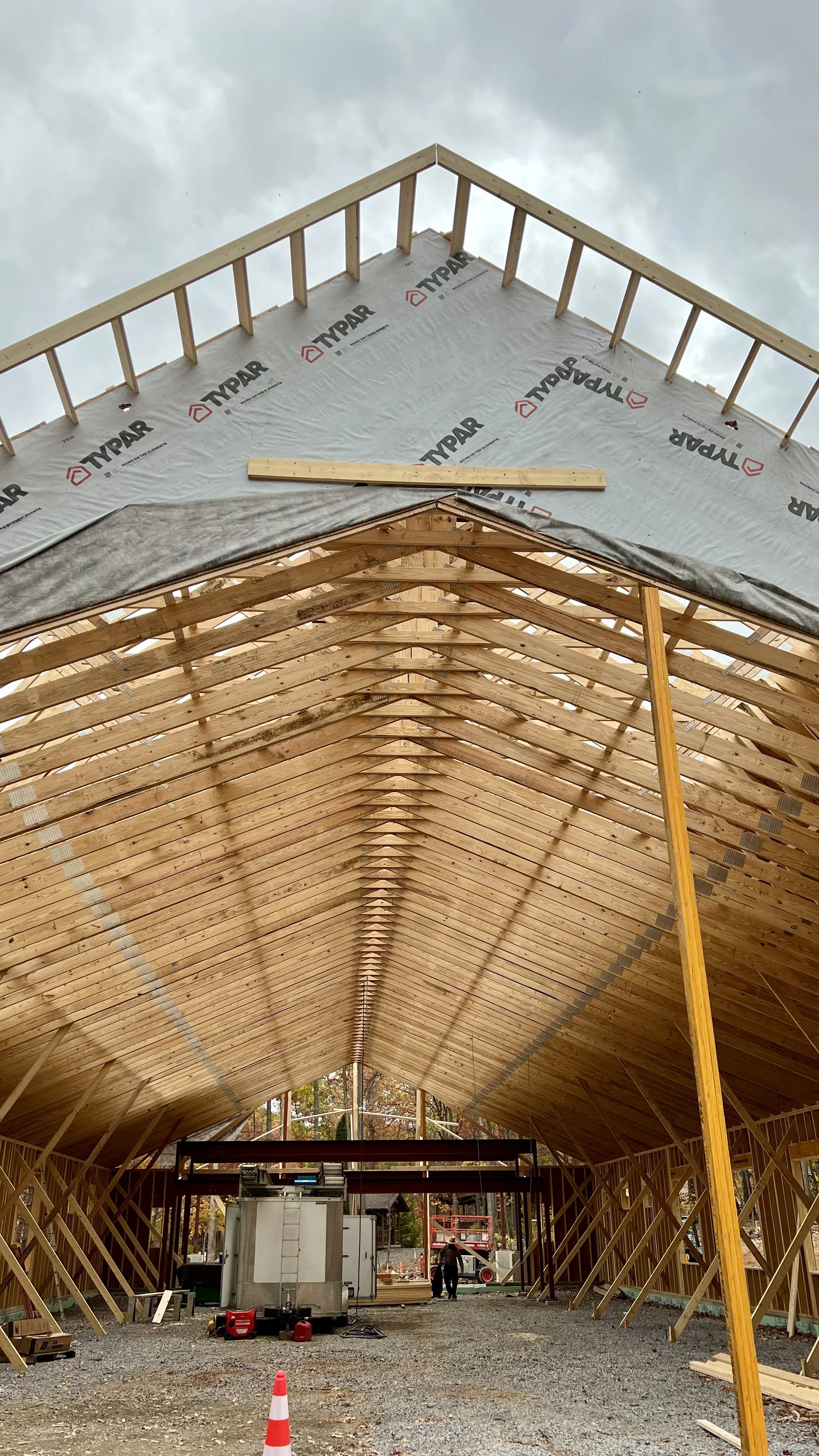 Roof is 36 ft. / Ceiling inside is 24 ft.