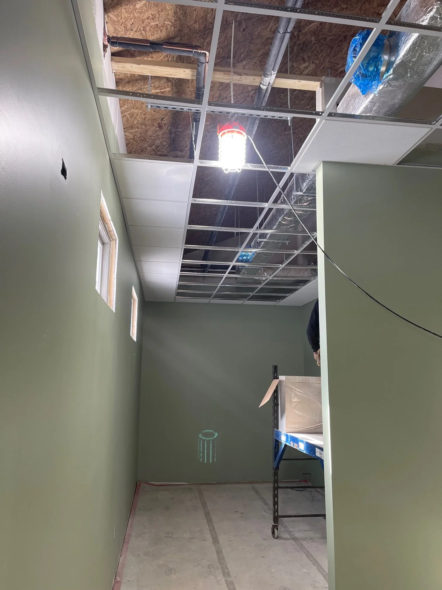 Feb. 10 - Bathroom drop ceilings and vents