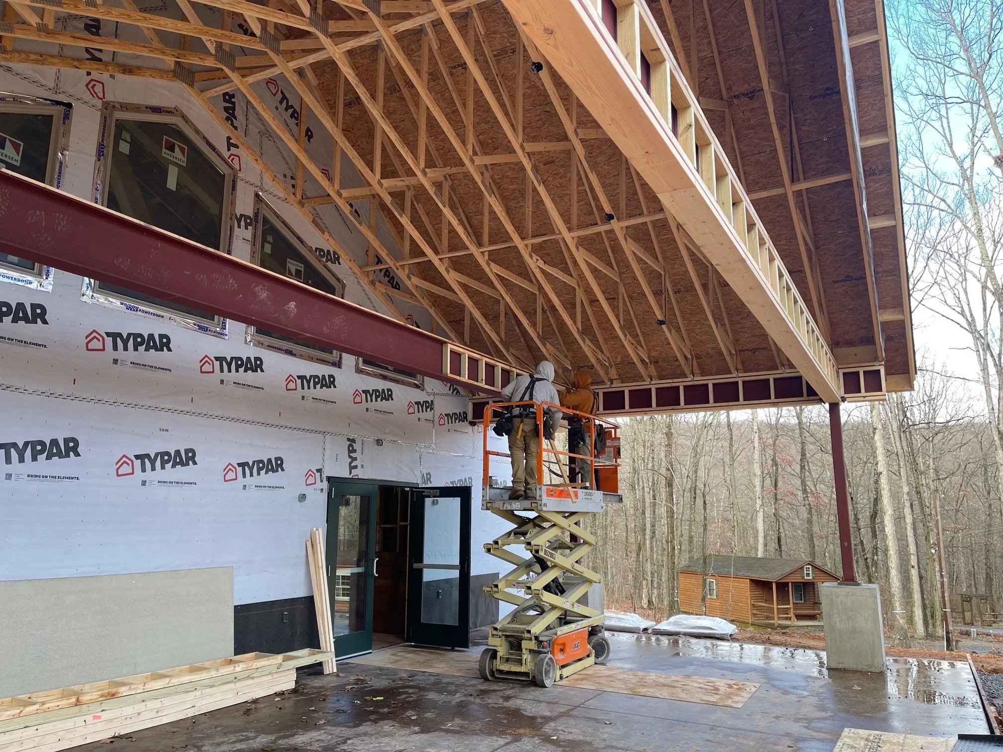 Dec. 19 - Porch steel beams will soon be wrapped in wood