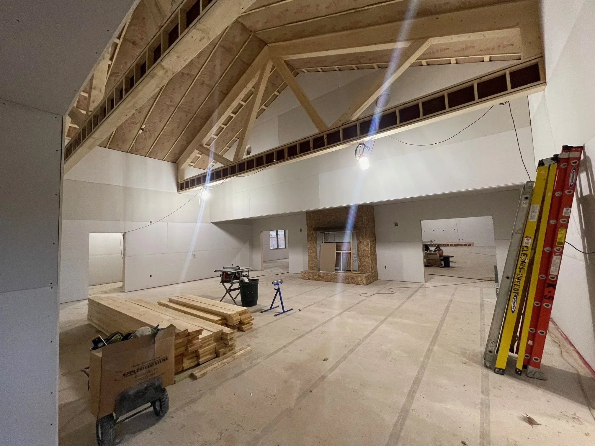 Jan. 14 - Lobby drywall complete