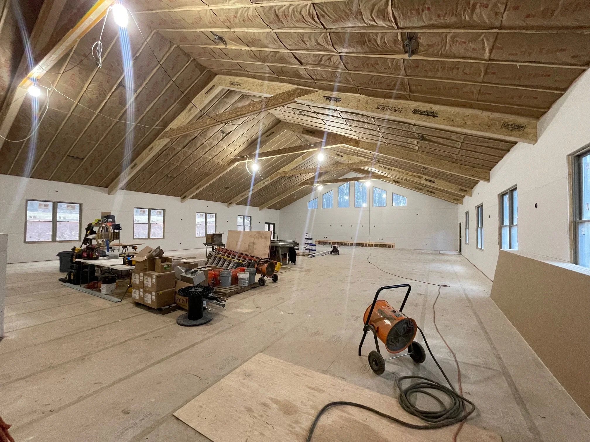 Jan. 14 - Main room drywall complete