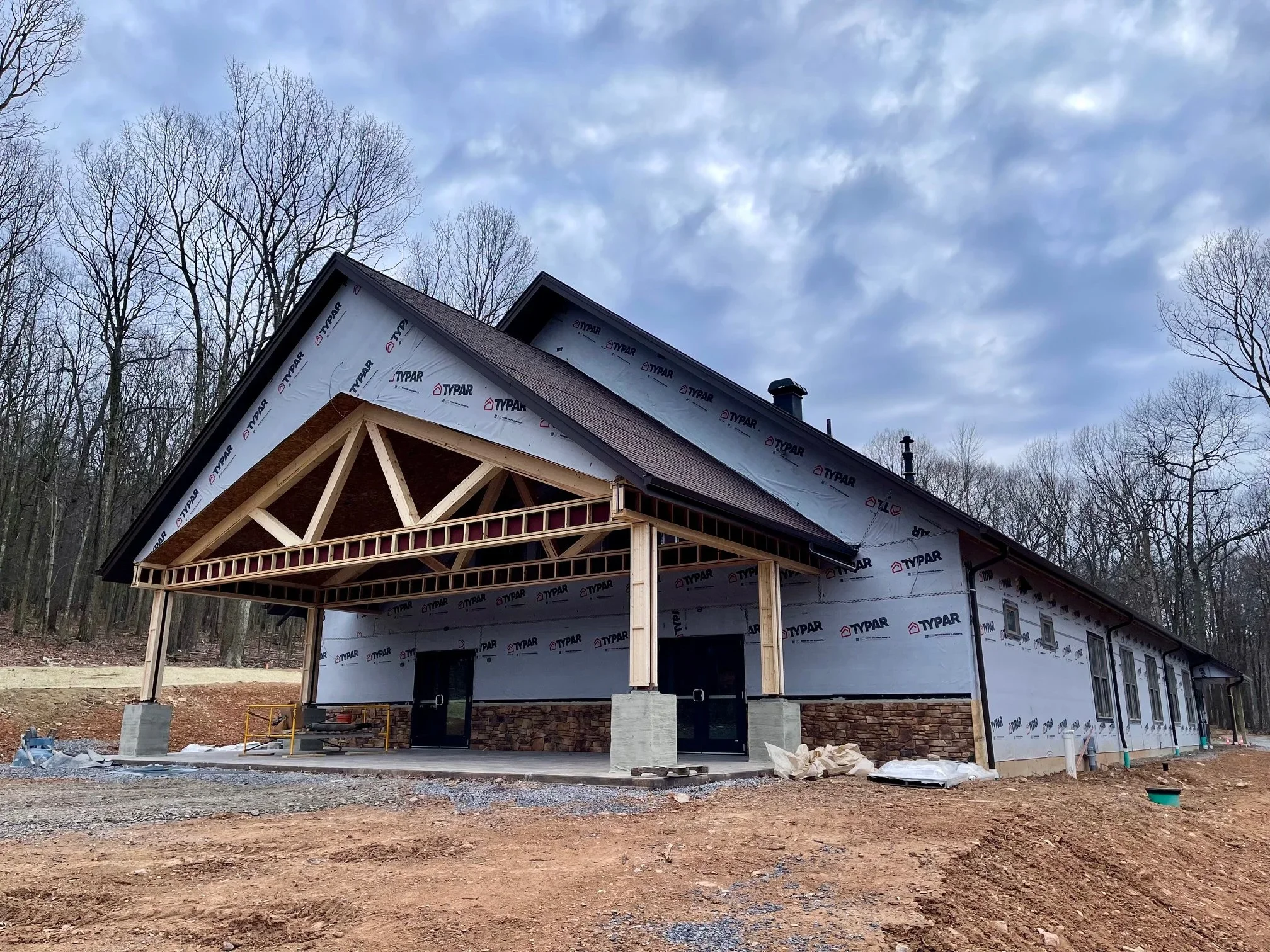 Jan. - 16 Porch beams are ready to be wrapped