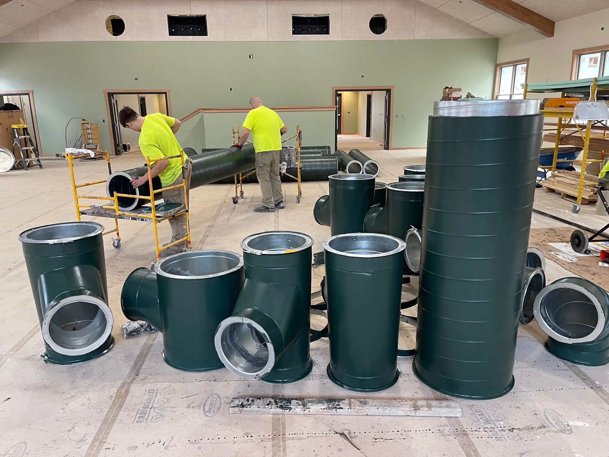 March 10 - HVAC ducts painted