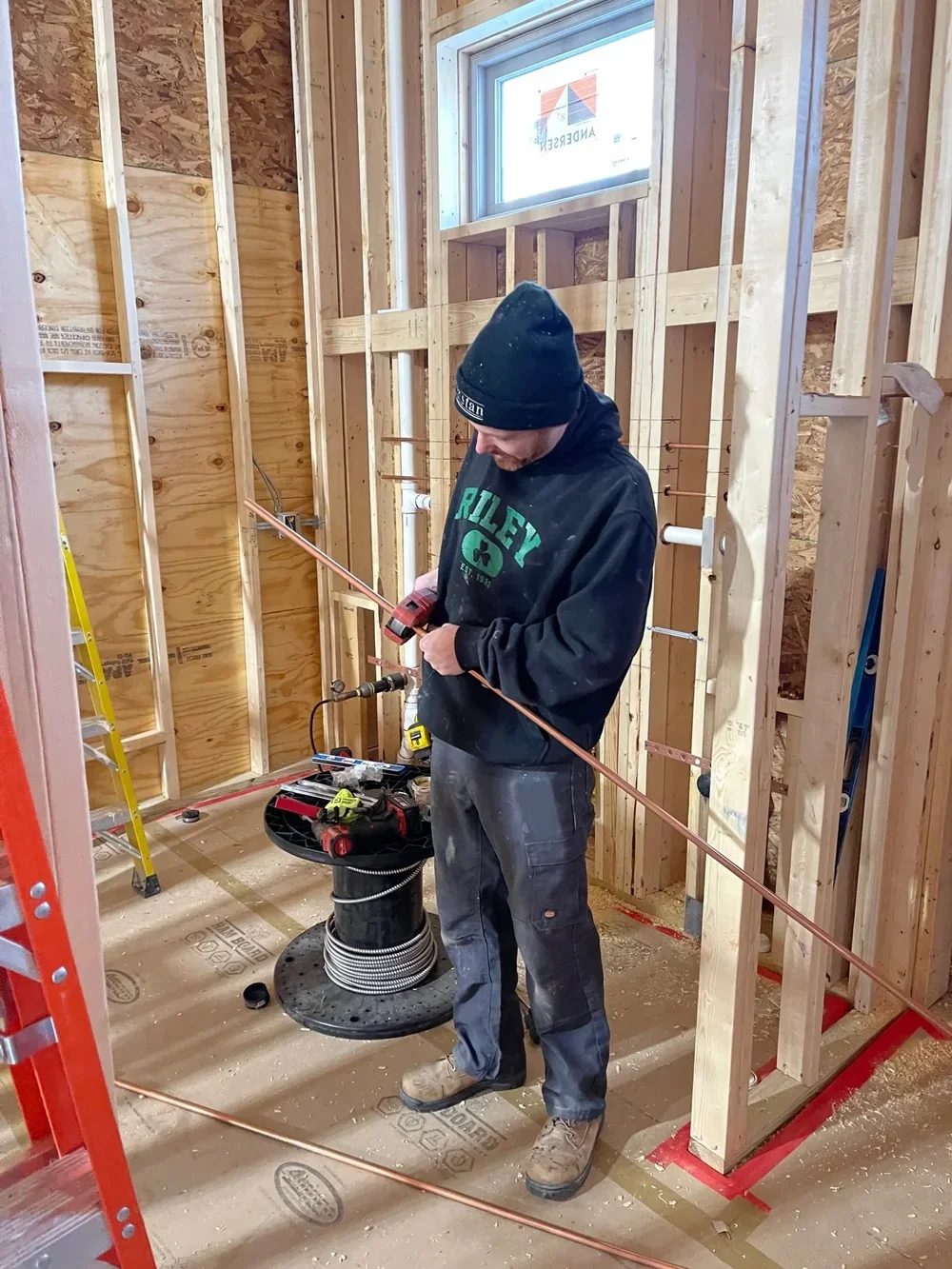 Dec. 16 - Plumbing rough-in continues