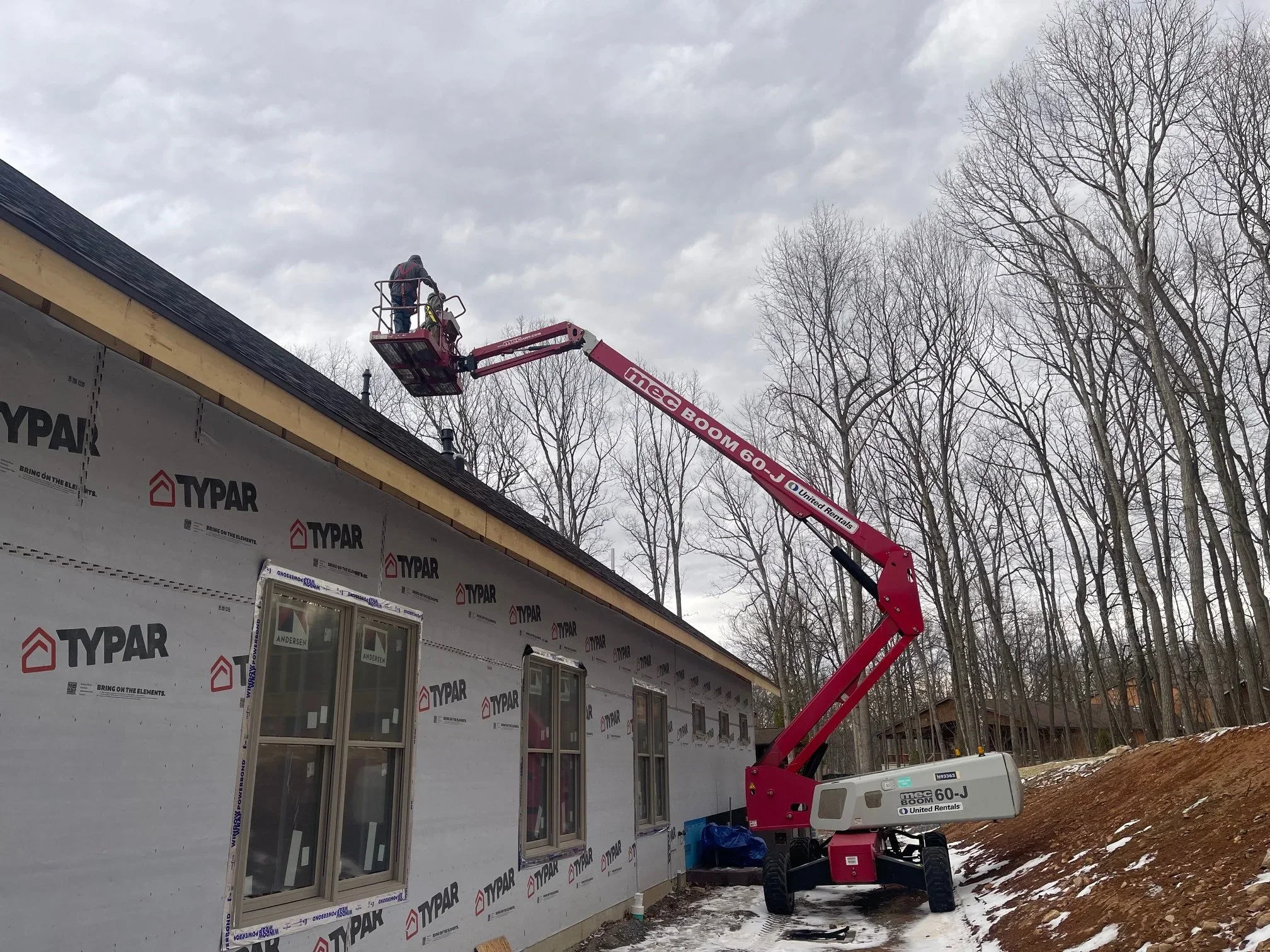 A few final roof vents placed