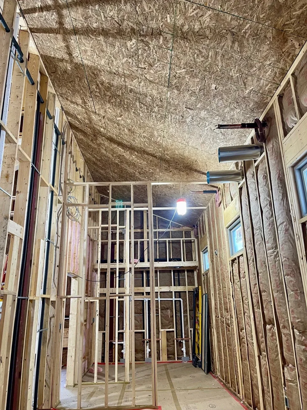 Dec. 30-31 - Plywood above ladies bathroom ceiling