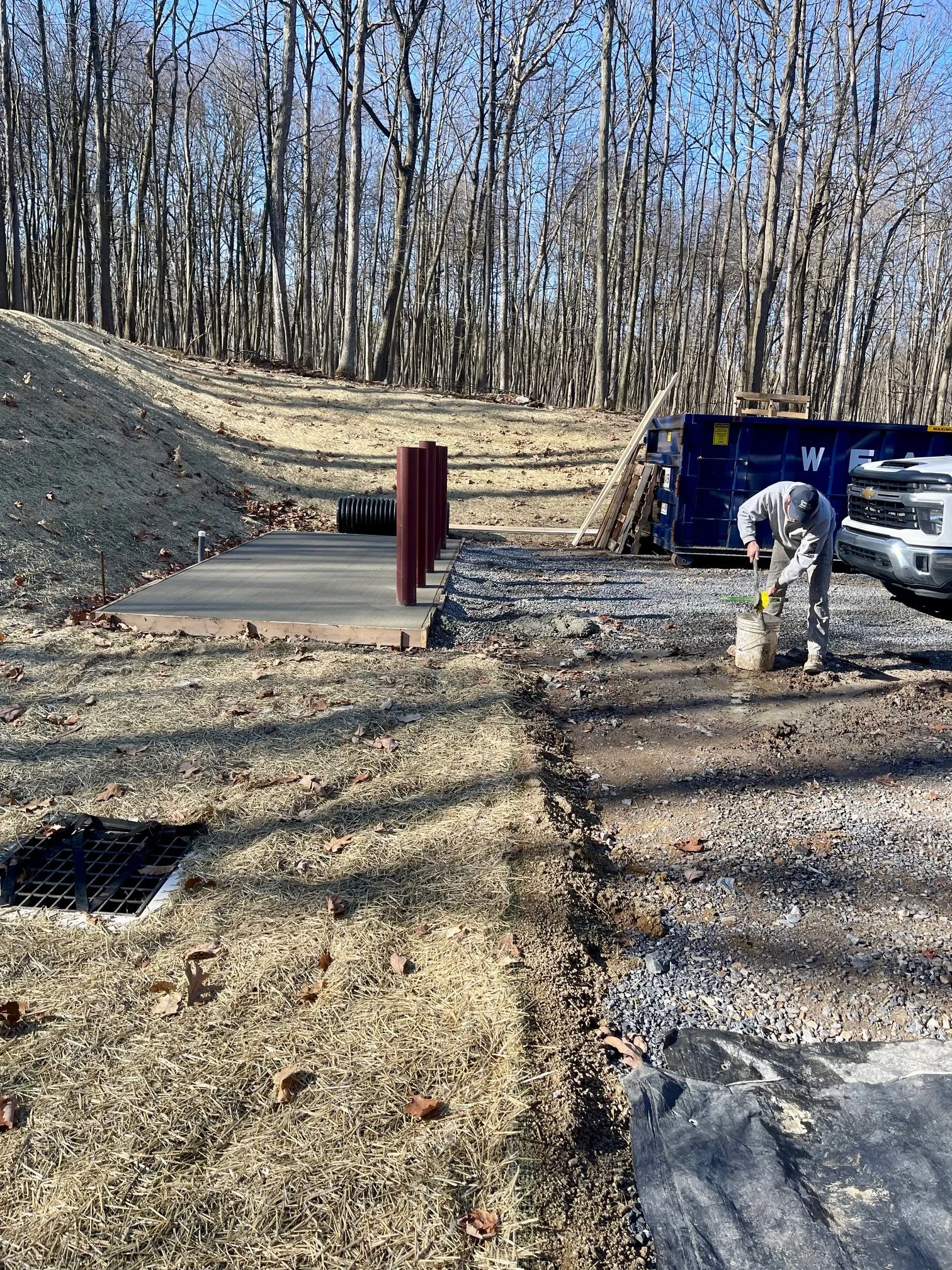 March 23 - Cement pad for 1000 gallon propane tank is poured