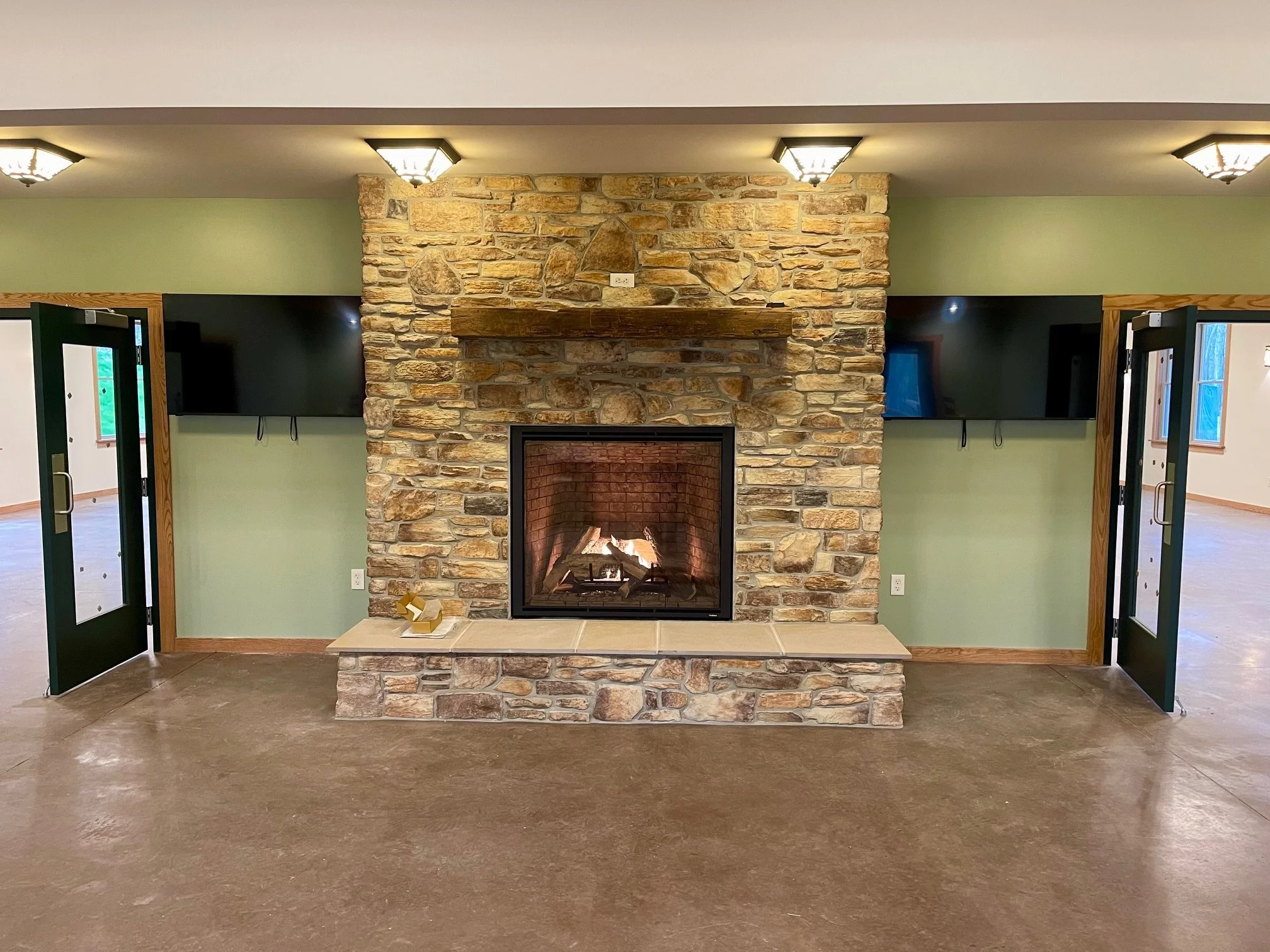 April 14 - Fireplace is burning