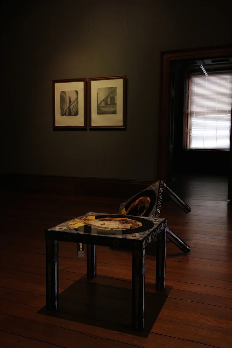 Tracey Moffatt Laudanum #15 and #19 , 1998 Set of 19 images Toned photogravure print on rag paper, 76 x 57cm Courtesy of the artist and Roslyn Oxley9 Gallery, Sydney Acid/Gothic , Elizabeth Bay House installation view