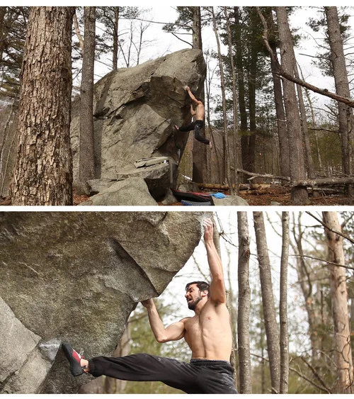 A few screenshots of Back Mattress' in-progress video of Dave Wetmore working on a new first ascent in New Hampshire.