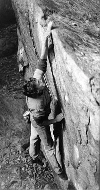 Rio Rose sticking another dyno at Pawtuckaway, New Hampshire.