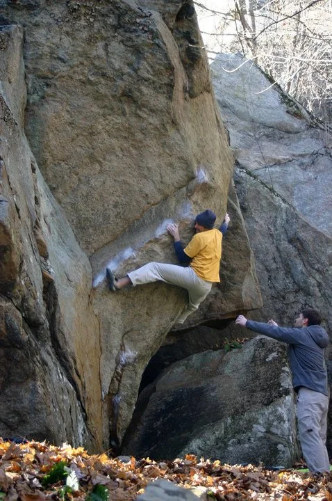 Appetite for Destruction, V8, at Farley Ledge, MA. Photograph by Brian Cowles.