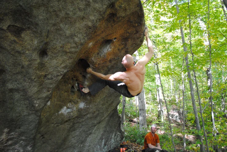 Never Been to Hueco, Snowy Mountain, NY. Photograph by Justin Sanford.