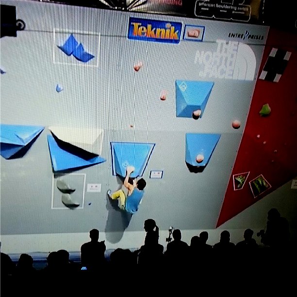 Screenshot from the lt11.tv broadcast of Josh Larson in the finals at the ABS 16 National Championships.