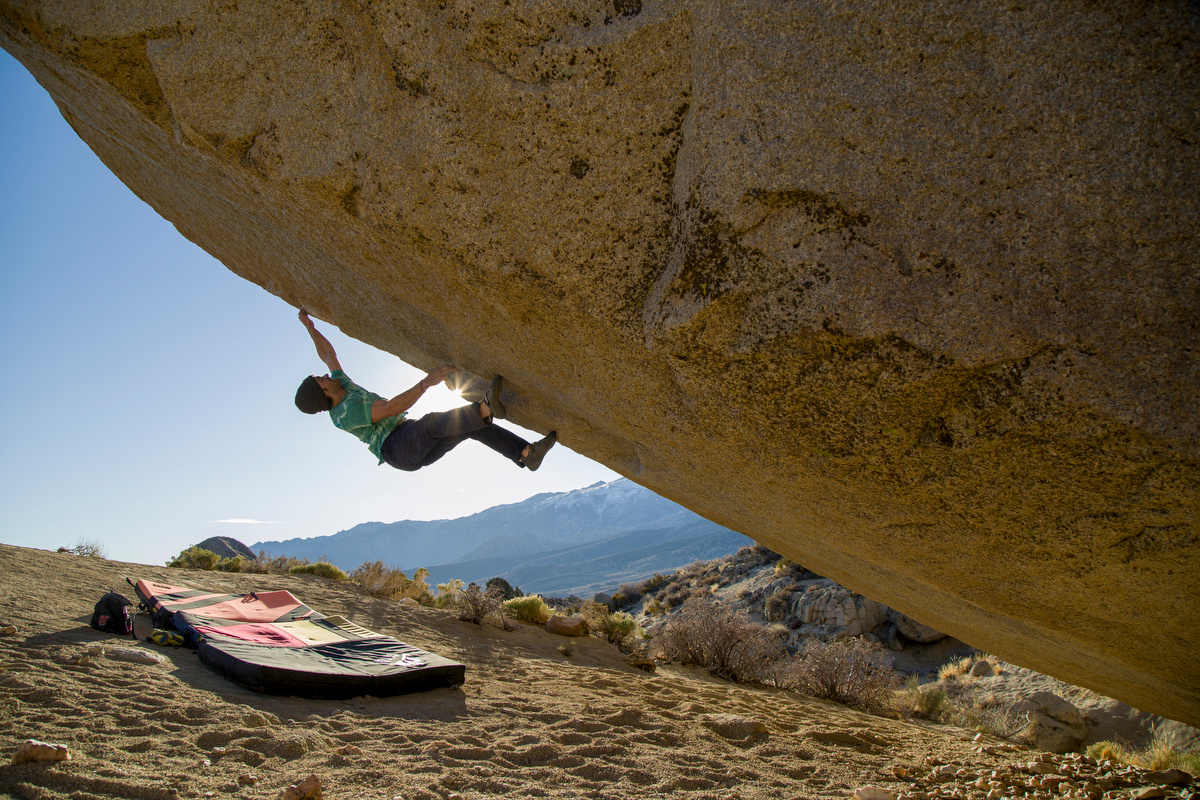 Josh on The Spectre, V13, Bishop, CA. Photograph by Dan Krauss.