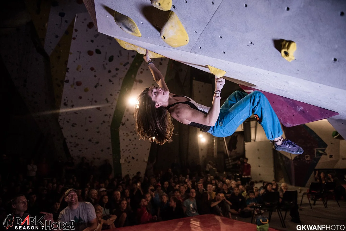 Kyra Condie crushing in the finals of Dark Horse 7 Round 1. Photo by Garrick Kwan of gkwanphoto