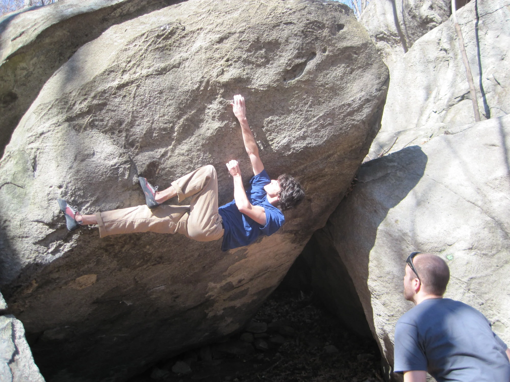 Paul Robinson on the third ascent of Chelsea Smile. Photo from mountainproject.com