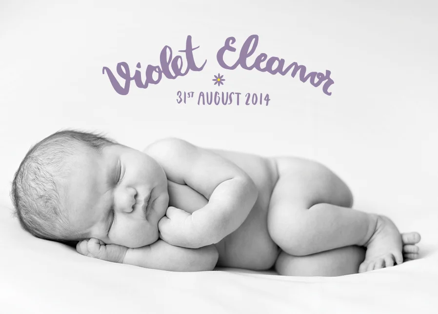 Commissioned Birth Announcement - Client: Private - Lettering