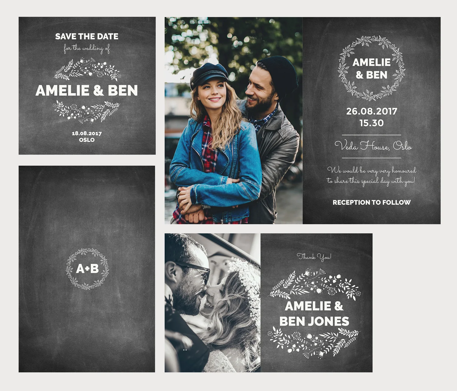 Commissioned wedding set - Client: Albelli - Design