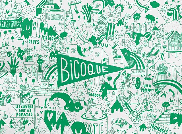 Bicoque, an identity for a tree house b&amp;b with @Paul Delmas and his ✏️
👉 Une cabane au fond du Vercors 
#graphicdesign #posterdesign #illustration #artdirection #typography #Vercors #Drome #treehouse #identitydesign